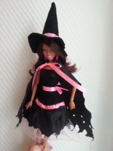 Witch costume for barbie doll
